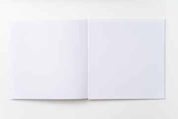 Top view of white notebook, page
