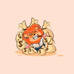 Emoji character cartoon lion sticker emoticon lies © derdy