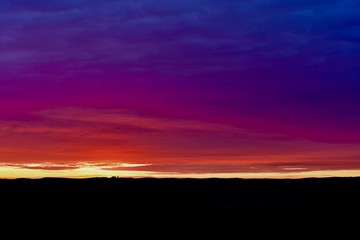 sunrise over the hills