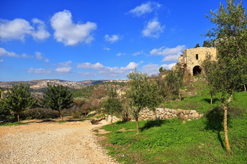 Fototapeta na wymiar ancient ruins of old town in israel