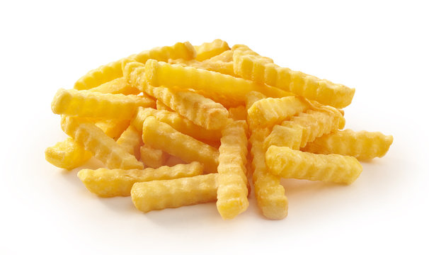 Pile of Golden rippled french fries