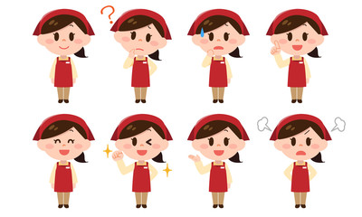 スーパーの店員（女性）セット