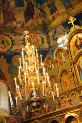 Fototapeta na wymiar indoor in orthodox church
