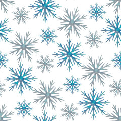 Christmas seamless pattern with snow flakes. Winter background.