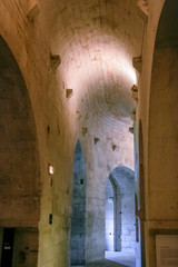 Montmajour France 12-11-2018. Arch in the interior of Monmajour abbey in the south of France