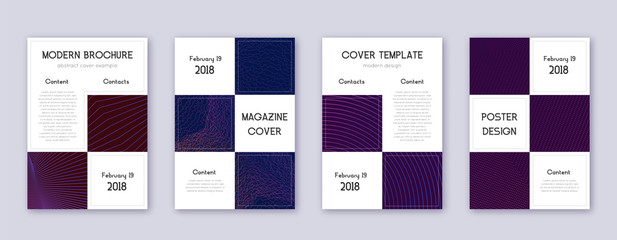 Fototapeta na wymiar Business brochure design template set. Violet abst
