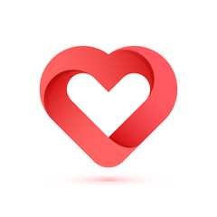 Creative heart shape illustration on white background for valentine's day.