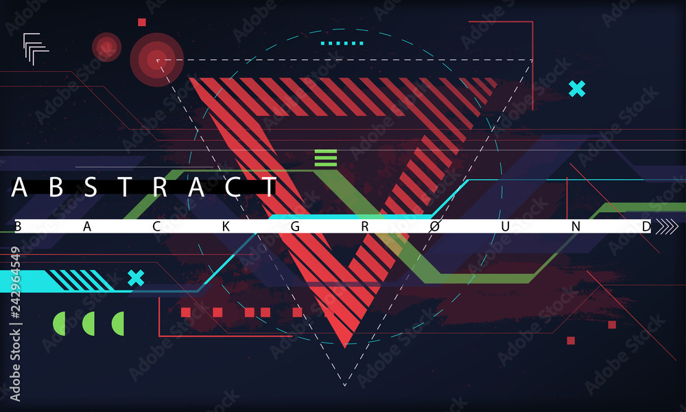 Poster trendy abstract background. composition of geometric shapes. futuristic vector illustration