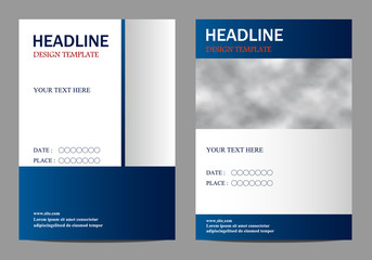 青いシンプルなテンプレートのセット