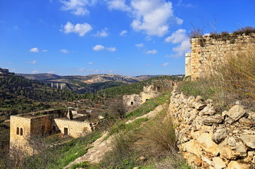 Fototapeta premium ancient ruins of old town in israel