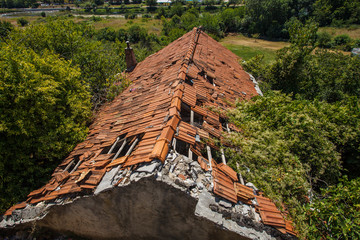 Old roof of a house