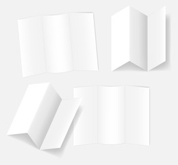 Tri and Z fold leaflet, trifold brochure - mock-up, blank flyer - template