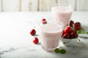 Homemade healthy cherry smoothie