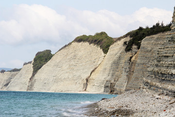 Fototapeta na wymiar White cliffs in Gelendzhik, Russia 
