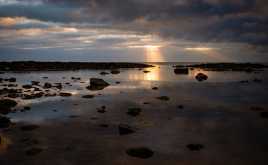 Fototapeta na wymiar Sunrise, The Beach, Douglas, Isle of Man