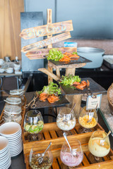 salmon sashimi buffet in hotel