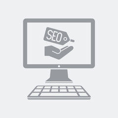 Seo label on computer window