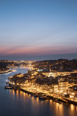 Fototapeta na wymiar Porto at dusk, skyline at dusk