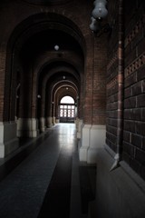 an ancient passage in the castle of red brick