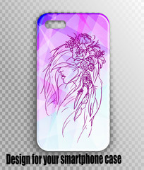 Vector accessory design for smartphone. Layout cover with a beautiful stylish print