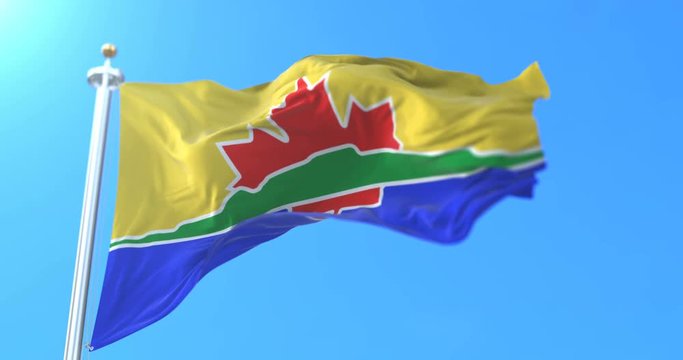 Flag of the city of Thunder Bay in the canadian province of Ontario, Canada. Loop
