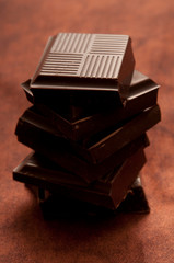stack of pieces of a chocolate tablet 