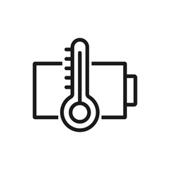 Battery icon or logo in modern line style. High quality gray outline pictogram for web site design and mobile apps. Vector illustration on a white background.