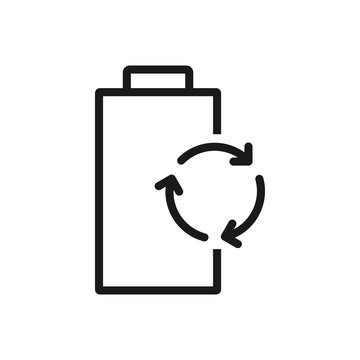 recommend clip art: Battery icon or logo in modern line style. High quality gray outline pictogram for web site design and mobile apps. Vector illustration on a white background.