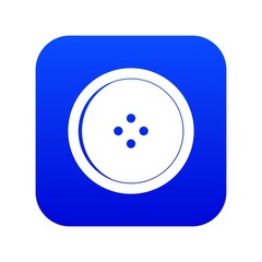 Round sewing button icon digital blue for any design isolated on white vector illustration
