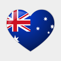 heart with australian flags vector symbol illustration