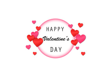 Valentine's day design with hearts. Happy Valentine's Day card