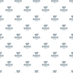 Organic berries pattern vector seamless repeat for any web design