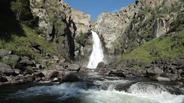 Waterfall Kurkure in Altai mountains, Altai Republic, Siberia, Russia