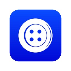 Sewing button icon digital blue for any design isolated on white vector illustration