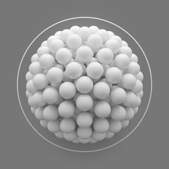 Abstract white particles molecular structure