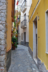 Fototapeta premium Traditional colorful vintage architecture in small town in Sicily, Italy