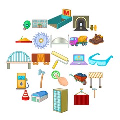 Completion of construction icons set. Cartoon set of 25 completion of construction vector icons for web isolated on white background