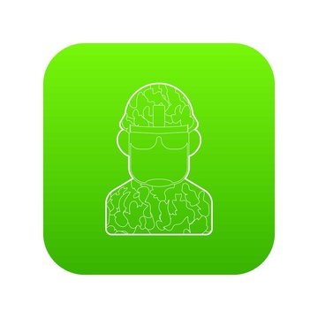 recommend clip art: Soldier icon green vector isolated on white background