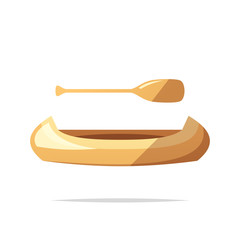 Native american boat and paddle vector isolated
