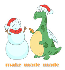 Irregular english verb to make with funny dragon