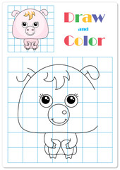 Draw pig on the cells