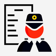 Flat customs declaration form pixel perfect vector icon