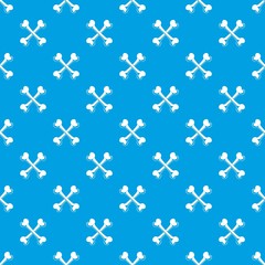 Bone pattern vector seamless blue repeat for any use