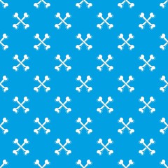 Bone pattern vector seamless blue repeat for any use