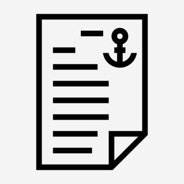 Outline Bill Of Lading Pixel Perfect Vector Icon