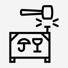 Outline packing pixel perfect vector icon