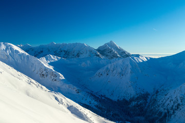 Fototapeta na wymiar View of the Tatra Mountains from Kasprowy Wierch