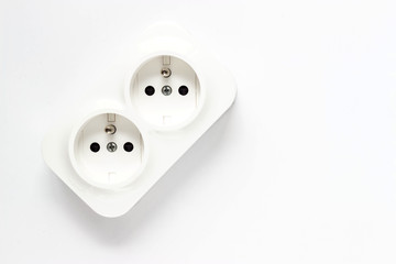 Electrical socket on white