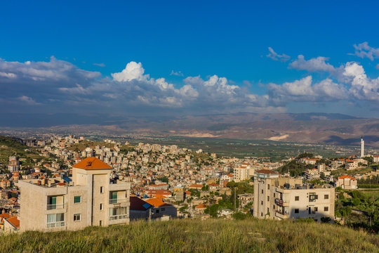 Zahle skyline cityscape  in Beeka valley Lebanon Middle east