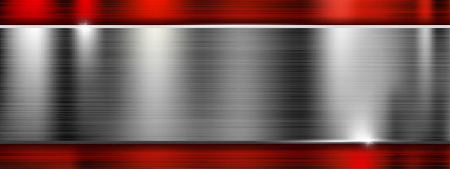 Long metal brushed texture with red frame